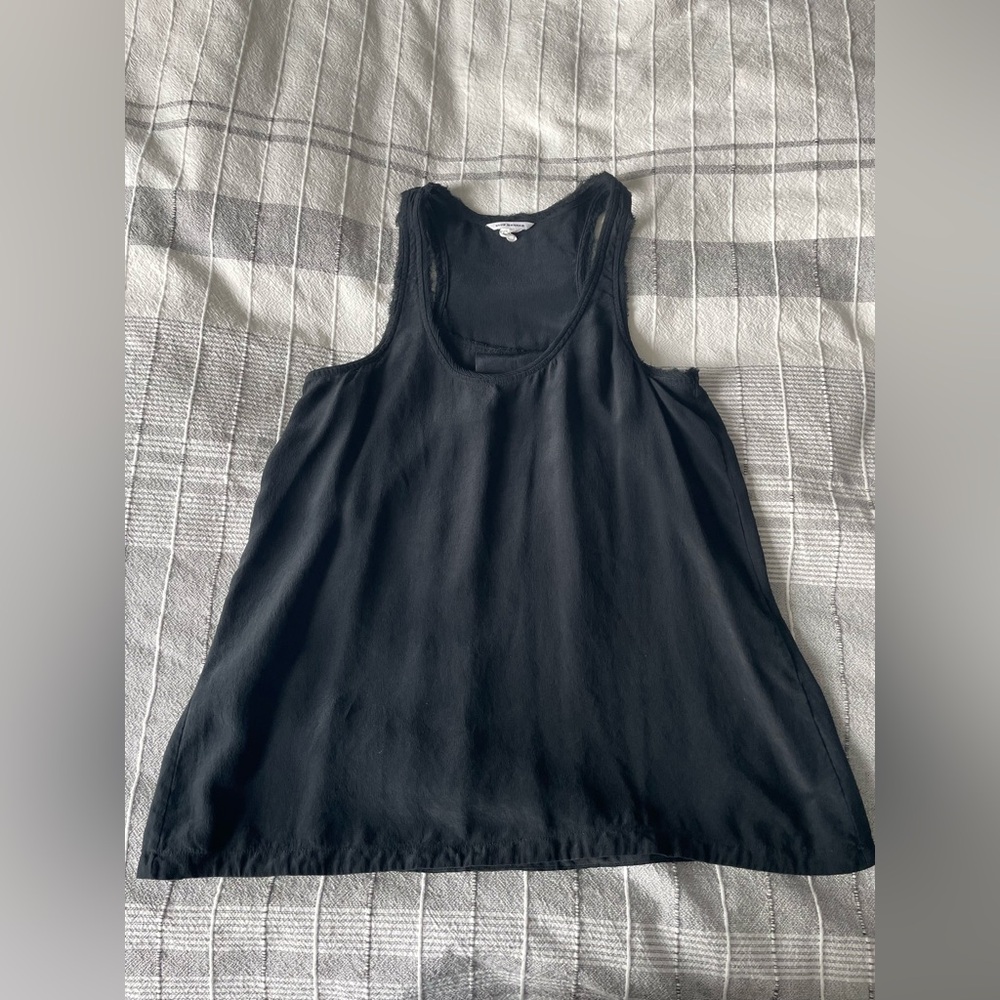 100% Silk Club Monaco Black Tank Top